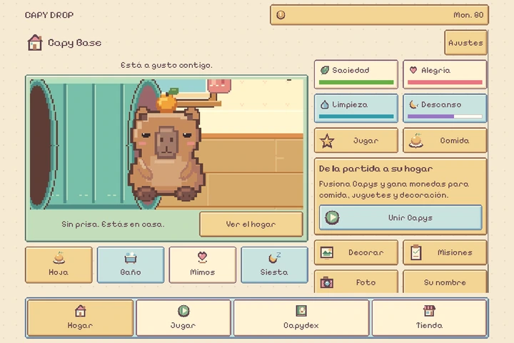 Capy Drop development screenshot 2